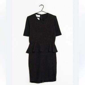 By Malene Birger Black Midi Peplum Shimmer Dress